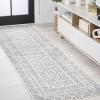JONATHAN Y Athens Modern Geometric Boho Gray/Cream Indoor Area Rug, 3×5, Moroccan, Farmhouse, Easy-Cleaning for Living Room, Bedroom, Kitchen, Pet Friendly, Non-Shedding (MOH107A-3)(2’3″ x 8′ (Runner))