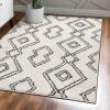 JONATHAN Y Deia Moroccan Style Diamond Shag White/Gray Indoor Area Rug, 3×5, Bohemian, Contemporary, Easy-Cleaning for Living Room, Bedroom, Kitchen, Pet Friendly, Non-Shedding (MOH401A-3)(5’1″ x 8′ (Rectangular))