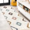 JONATHAN Y Diamond Tribal High-Low Multi/Cream Indoor Area Rug 3X5 ft, Amira for Living Room, Bedroom, Kitchen, Office, Easy-Cleaning, High Traffic, Pet-Friendly, Non-Shedding SNT108A-3(2’2″ x 8′ (Runner))