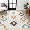 JONATHAN Y Diamond Tribal High-Low Multi/Cream Indoor Area Rug 3X5 ft, Amira for Living Room, Bedroom, Kitchen, Office, Easy-Cleaning, High Traffic, Pet-Friendly, Non-Shedding SNT108A-3(7’10” x 10′ (Rectangular))