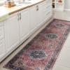 JONATHAN Y Machine Washable Indoor Area Rug 3X5 Red/Orange/Cream, Alacati Ogee Medallion for Living Room, Bedroom, Kitchen, Office, Easy-Cleaning, High Traffic, Pet-Friendly, Non-Shedding (WSH103A-3)(Red/Blue/Brown)