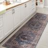 JONATHAN Y Machine Washable Indoor Area Rug 3X5 Red/Orange/Cream, Alacati Ogee Medallion for Living Room, Bedroom, Kitchen, Office, Easy-Cleaning, High Traffic, Pet-Friendly, Non-Shedding (WSH103A-3)(Navy/Brown)