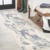 JONATHAN Y Marmo Abstract Marbled Indoor Area Rug 3×5, Gold/Gray, Modern, Contemporary, Easy-Cleaning for Living Room, Bedroom, Kitchen, Pet Friendly, Non-Shedding (CTP201C-3)(Blue/Cream)
