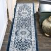 JONATHAN Y Palmette Modern Floral Gray/Cream Indoor Area Rug, 3×5, Vintage, Bohemian, Easy-Cleaning for Living Room, Bedroom, Kitchen, Pet Friendly, Non-Shedding (MDP503C-3)(Navy/Blue)