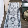JONATHAN Y Palmette Modern Floral Gray/Cream Indoor Area Rug, 3×5, Vintage, Bohemian, Easy-Cleaning for Living Room, Bedroom, Kitchen, Pet Friendly, Non-Shedding (MDP503C-3)(Blue/Navy)