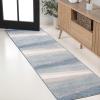 JONATHAN Y Prism Geometric Striped Indoor Area Rug 3×5, Orange/Green/Blue, Modern, Coastal, Easy-Cleaning for Living Room, Bedroom, Kitchen, Pet Friendly, Non-Shedding (DZC101A-3)(Blue/Cream/Gray)