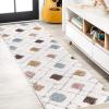JONATHAN Y Trellis High-Low Multi/Cream Indoor Area Rug 3X5 ft, Astrid Retro for Living Room, Bedroom, Kitchen, Office, Easy-Cleaning, High Traffic, Pet-Friendly, Non-Shedding SNT103A-3(Multi/Cream)