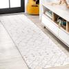 JONATHAN Y Trellis Plush Carved Multi/Cream Indoor Area Rug 3X5 ft, Pia Moroccan High-Low for Living Room, Bedroom, Kitchen, Office, Easy-Cleaning, High Traffic, Pet-Friendly, Non-Shedding SNT105A-3(Cream/Gray)