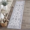 JONATHAN Y Ultra-Soft Machine-Washable Rug with Non-Skid Backing, Dark Gray/Multi 5’x8′ Arabella Vintage Floral Border, Non-Shedding, Velvet Luxury Feel for Living Room, Dining Room, Bedroom VOR107G-5(Ivory/Gray)