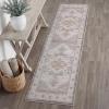 JONATHAN Y Ultra-Soft Machine-Washable Rug with Non-Skid Backing, Dark Gray/Multi 5’x8′ Eleanor Vintage Medallion Border, Non-Shedding, Velvet Luxury Feel for Living Room, Dining Room, Bedroom(Cream/Beige)