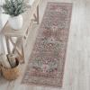 JONATHAN Y Ultra-Soft Machine-Washable Rug with Non-Skid Backing, Dark Gray/Multi 5’x8′ Eleanor Vintage Medallion Border, Non-Shedding, Velvet Luxury Feel for Living Room, Dining Room, Bedroom(Green/Brown)