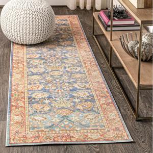 JONATHAN Y Alba Modern Faded Peshawar Gray/Ivory Indoor Area Rug, 3×5, Transitional, Traditional, Easy-Cleaning for Living Room, Bedroom, Kitchen, Pet Friendly, Non-Shedding (MDP304B-3)(Purple)