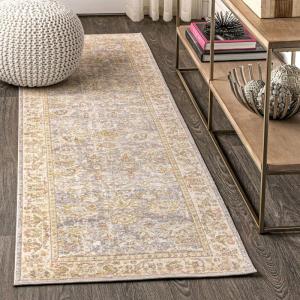 JONATHAN Y Alba Modern Faded Peshawar Gray/Ivory Indoor Area Rug, 3×5, Transitional, Traditional, Easy-Cleaning for Living Room, Bedroom, Kitchen, Pet Friendly, Non-Shedding (MDP304B-3)(Grey)
