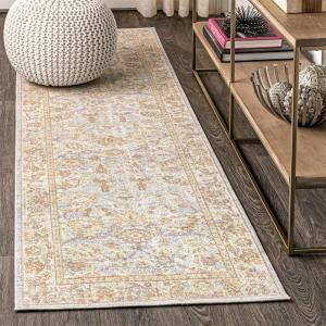 JONATHAN Y Alba Modern Faded Peshawar Gray/Ivory Indoor Area Rug, 3×5, Transitional, Traditional, Easy-Cleaning for Living Room, Bedroom, Kitchen, Pet Friendly, Non-Shedding (MDP304B-3)(Blue)