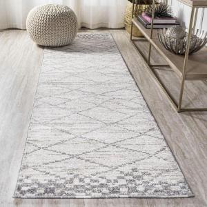 JONATHAN Y Asilah Diamond Gray Indoor Area Rug, 3×5, Moroccan Modern, Bohemian, Casual, Easy-Cleaning for Living Room, Bedroom, Kitchen, Pet Friendly, Non-Shedding (MOH300B-3)(Light Gray)