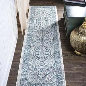 JONATHAN Y Boho Cottage Medallion Red/Ivory Indoor Area Rug, 3×5, Bohemian, Vintage, Easy-Cleaning for Living Room, Bedroom, Kitchen, Pet Friendly, Non-Shedding (MDP501A-3)(Blue/White)