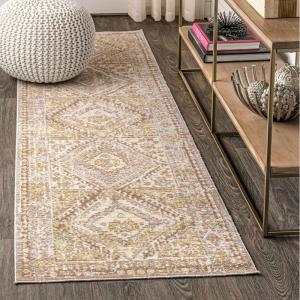 JONATHAN Y Darija Ornate Geometric Medallion Blue Indoor Area Rug, 3×5, Transitional, Traditional, Easy-Cleaning for Living Room, Bedroom, Kitchen, Pet Friendly, Non-Shedding (MDP308C-3)(Grey)