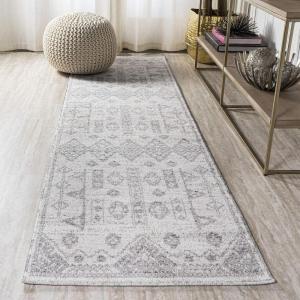 JONATHAN Y Idris Tribal Diamond Gray/Beige Indoor Area Rug, 3×5, Geometric, Bohemian, Casual, Easy-Cleaning for Living Room, Bedroom, Kitchen, Pet Friendly, Non-Shedding (MOH304A-3)(2’2″ x 8′ (Runner))