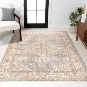 JONATHAN Y Lila Modern Tribal Medallion Light Blue/Ivory Indoor Area Rug, 3×5, Transitional, Traditional, Easy-Cleaning for Living Room, Bedroom, Kitchen, Pet Friendly, Non-Shedding (MDP306B-3)(Grey)