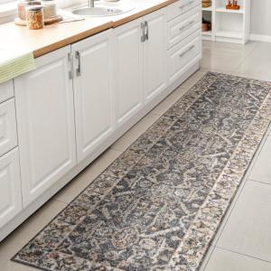 JONATHAN Y Machine Washable Indoor Area Rug 3X5 Dark Gray/Cream, Brandy Rustic Border Low-Pile for Living Room, Bedroom, Kitchen, Office, Easy-Cleaning, Pet-Friendly, Non-Shedding WSH321A-3(Brandy-dark Gray/Cream)