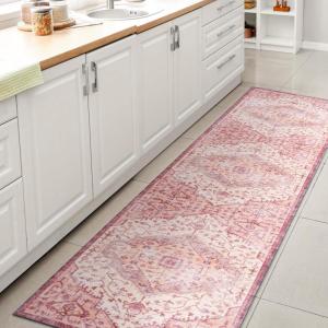 JONATHAN Y Machine Washable Indoor Area Rug 3X5 Red/Orange/Cream, Alacati Ogee Medallion for Living Room, Bedroom, Kitchen, Office, Easy-Cleaning, High Traffic, Pet-Friendly, Non-Shedding (WSH103A-3)(Red/Terracotta/Cream)