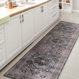 JONATHAN Y Machine Washable Indoor Area Rug 3X5 Red/Orange/Cream, Alacati Ogee Medallion for Living Room, Bedroom, Kitchen, Office, Easy-Cleaning, High Traffic, Pet-Friendly, Non-Shedding (WSH103A-3)(Dark Green/Dark Beige)