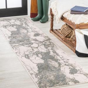 JONATHAN Y Marmo Abstract Marbled Indoor Area Rug 3×5, Gold/Gray, Modern, Contemporary, Easy-Cleaning for Living Room, Bedroom, Kitchen, Pet Friendly, Non-Shedding (CTP201C-3)(Gray/Cream)