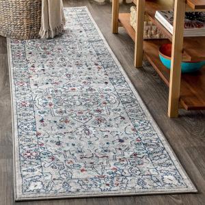 JONATHAN Y Modern Vintage Medallion Light Gray/Multi Runner Rug, 2×8, Country, Floral, Easy-Cleaning for Living Room, Bedroom, Kitchen, Pet Friendly, Non-Shedding (MDP102A-28)(2’3″ x 8′ (Runner))