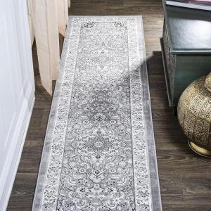 JONATHAN Y Palmette Modern Floral Gray/Cream Indoor Area Rug, 3×5, Vintage, Bohemian, Easy-Cleaning for Living Room, Bedroom, Kitchen, Pet Friendly, Non-Shedding (MDP503C-3)(Gray/Ivory)
