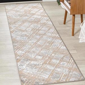 JONATHAN Y Slant Abstract Gray/Blue Indoor Area Rug 3X5 ft, Modern for Living Room, Bedroom, Kitchen, Office, Easy-Cleaning, High Traffic, Pet-Friendly, Non-Shedding SOR201B-3(Beige/Gray)