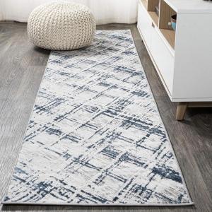JONATHAN Y Slant Abstract Gray/Blue Indoor Area Rug 3X5 ft, Modern for Living Room, Bedroom, Kitchen, Office, Easy-Cleaning, High Traffic, Pet-Friendly, Non-Shedding SOR201B-3(Gray/Blue)