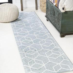JONATHAN Y Tumbling Blocks Light Blue/White Indoor Area Rug 3×5, Modern,Contemporary,Geometric,Casual, Easy-Cleaning for Living Room,Bedroom,Kitchen,Pet Friendly,Non-Shedding (SEU101C-3)(Light Blue/White)