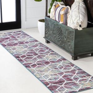JONATHAN Y Tumbling Blocks Light Blue/White Indoor Area Rug 3×5, Modern,Contemporary,Geometric,Casual, Easy-Cleaning for Living Room,Bedroom,Kitchen,Pet Friendly,Non-Shedding (SEU101C-3)(Multi/White)