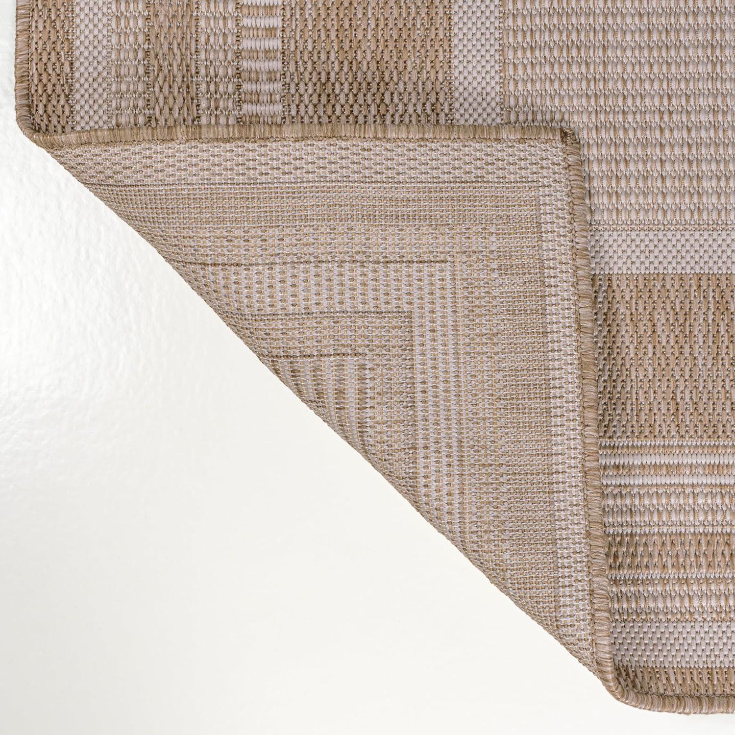 image:imageJONATHAN Y Border Stripe Indoor Outdoor Area Rug 3X5 BeigeCream Beckett Classic Casual for Backyard Patio Porch EasyCleaning High Traffic PetFriendly NonShedding TSN208A32 x 710 Runner