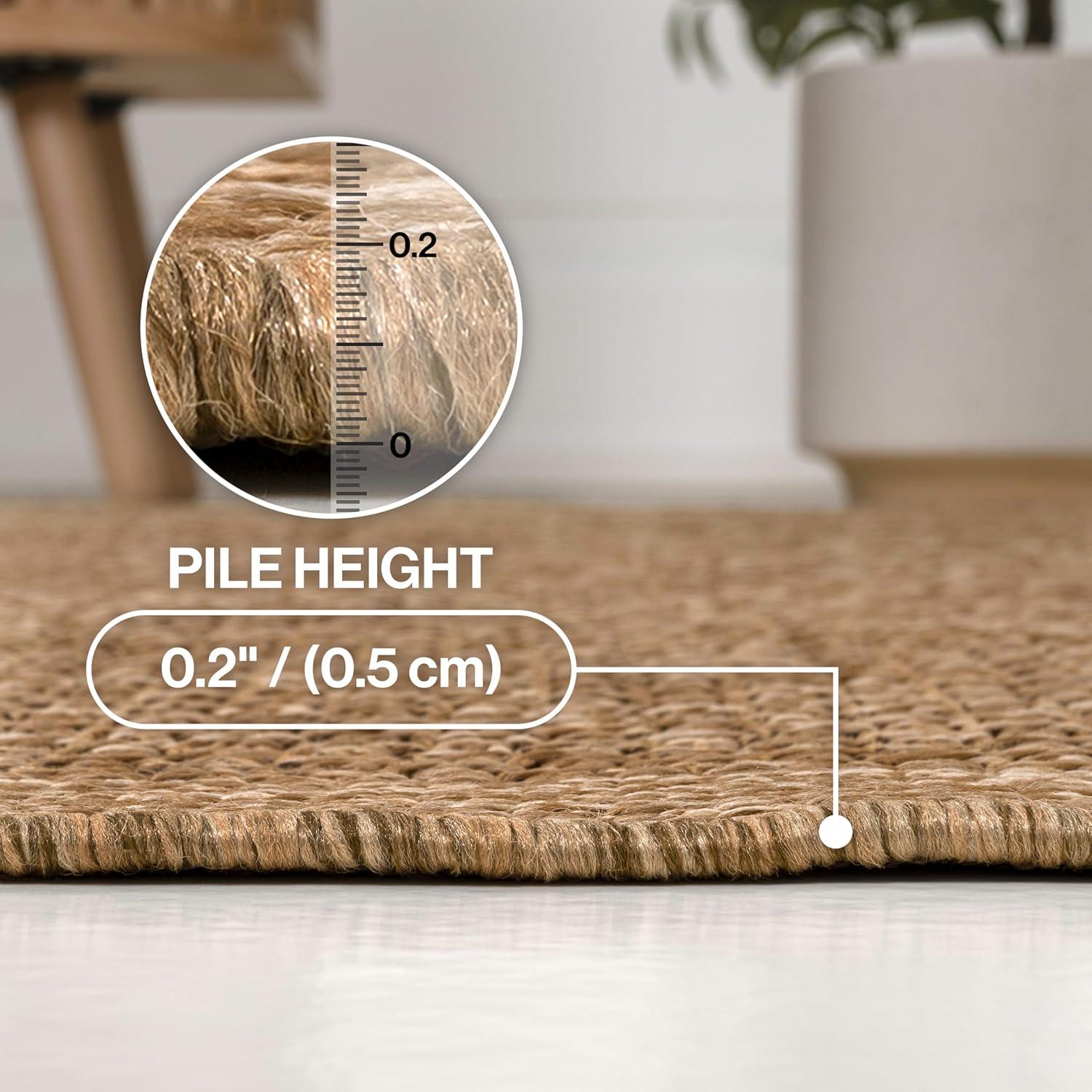image:imageJONATHAN Y Easy Jute Rustic Indoor Outdoor Area Rug Beige 5X8 Luma Border Solid Color for Backyard Patio EasyCleaning High Traffic PetFriendly Hose Washable NonShedding FXV101A5Natural
