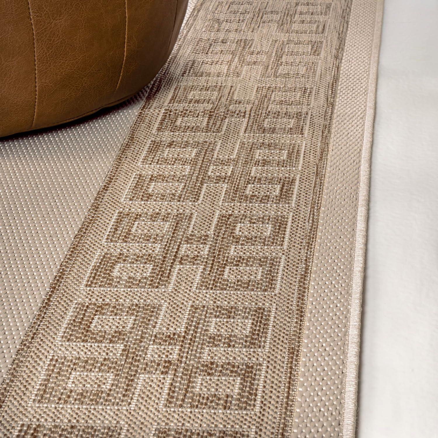 image:imageJONATHAN Y Geometric Border Indoor Outdoor Area Rug 3X5 CreamBeige Athena Classic for Backyard Patio Porch EasyCleaning High Traffic PetFriendly NonShedding TSN212A3710 x 10 Rectangular