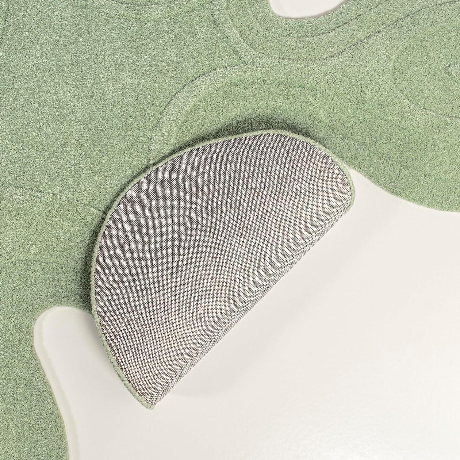 image:imageJONATHAN Y Handwoven Wool Periwinkle Blue Shaped Indoor Area Rug 5x8 Amoeba Contemporary Abstract EasyCleaning for Living Room Bedroom Kitchen Pet Friendly NonShedding GST100C5Mint Green