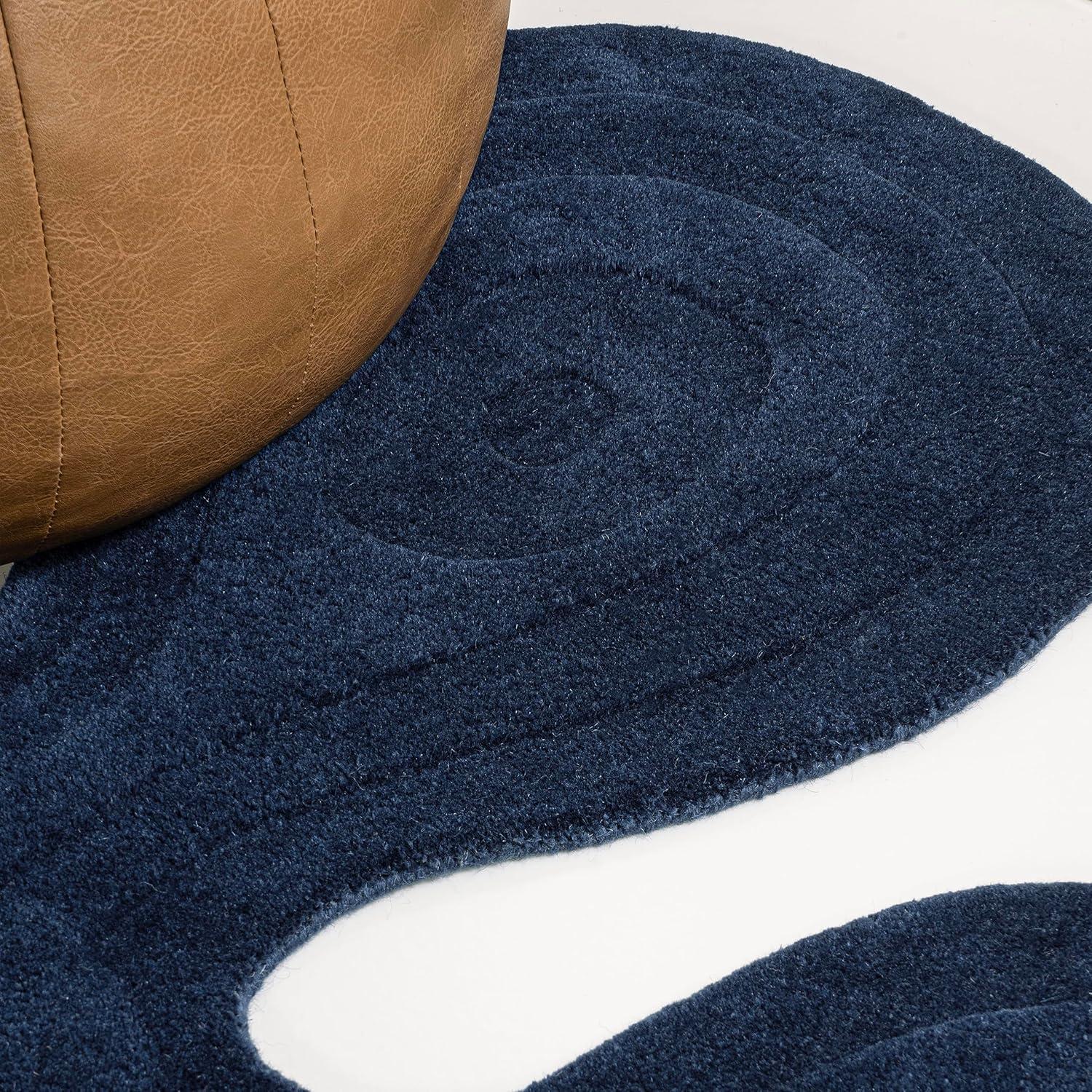 image:imageJONATHAN Y Handwoven Wool Periwinkle Blue Shaped Indoor Area Rug 5x8 Amoeba Contemporary Abstract EasyCleaning for Living Room Bedroom Kitchen Pet Friendly NonShedding GST100C5Navy