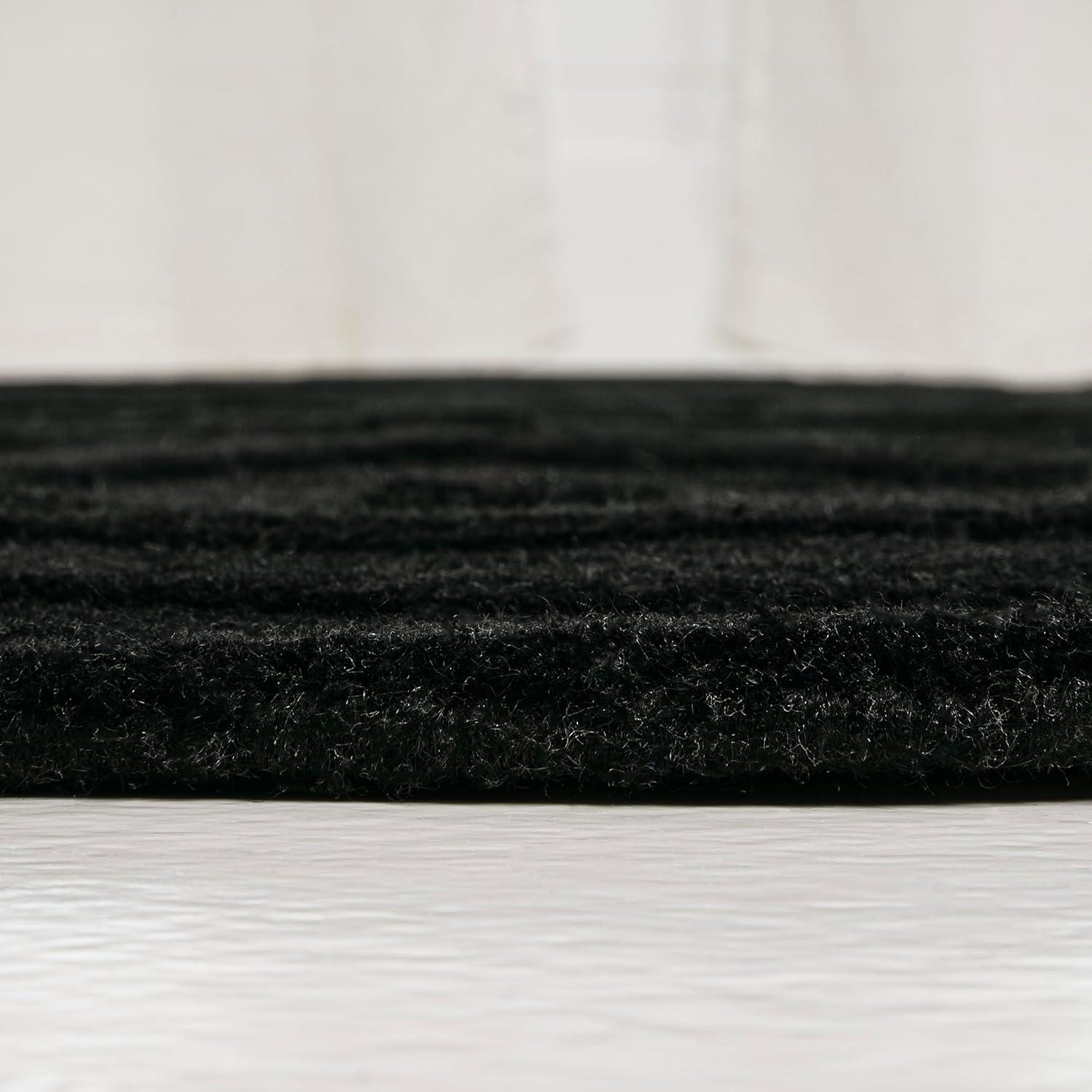 image:imageJONATHAN Y Handwoven Wool Periwinkle Blue Shaped Indoor Area Rug 5x8 Amoeba Contemporary Abstract EasyCleaning for Living Room Bedroom Kitchen Pet Friendly NonShedding GST100C5Black