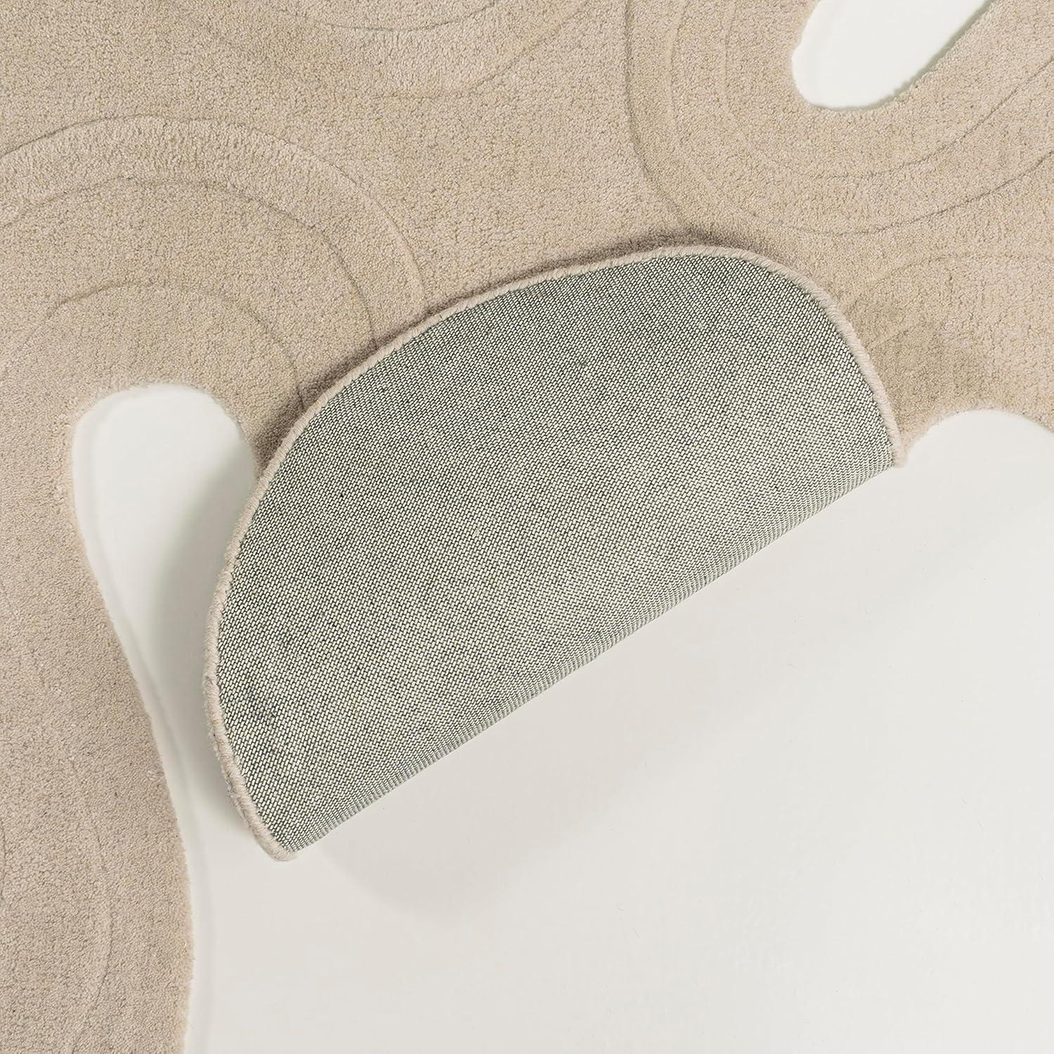 image:imageJONATHAN Y Handwoven Wool Periwinkle Blue Shaped Indoor Area Rug 5x8 Amoeba Contemporary Abstract EasyCleaning for Living Room Bedroom Kitchen Pet Friendly NonShedding GST100C5Beige