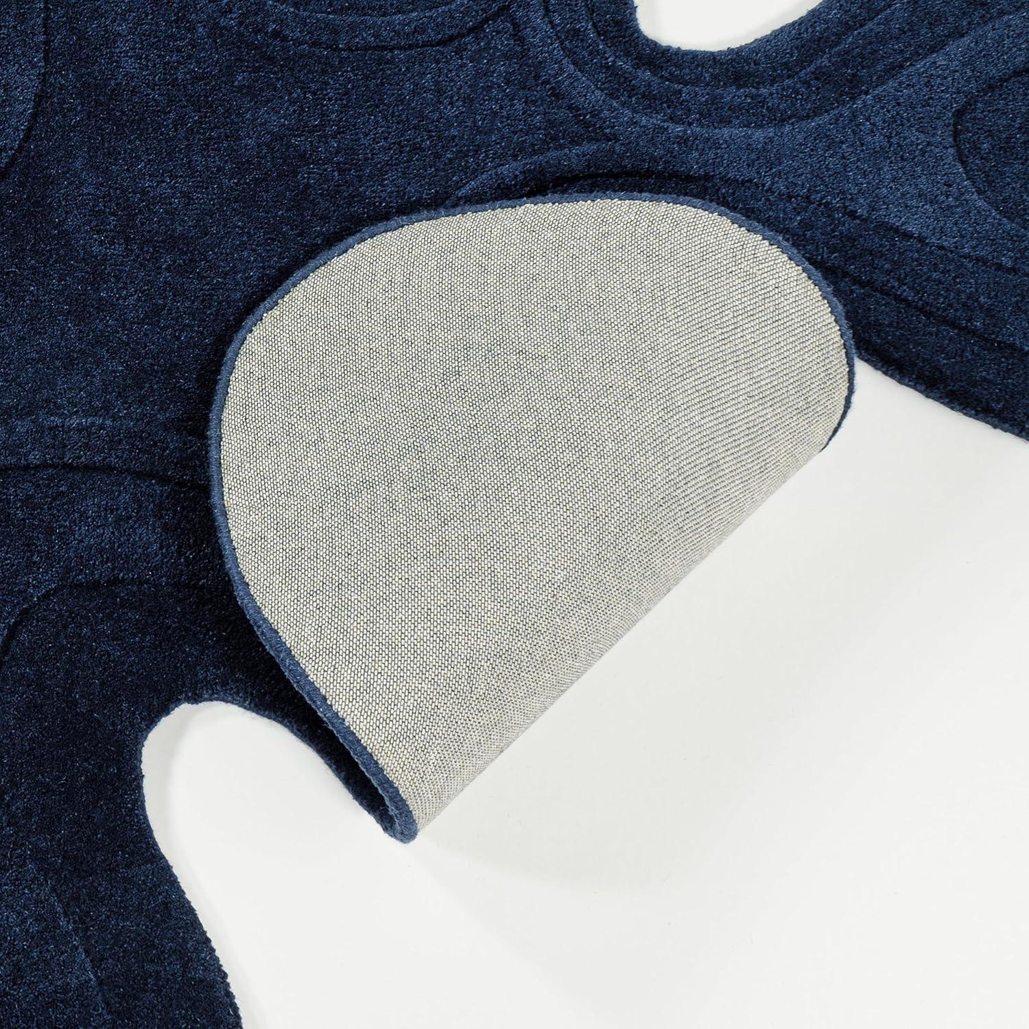 image:imageJONATHAN Y Handwoven Wool Periwinkle Blue Shaped Indoor Area Rug 5x8 Amoeba Contemporary Abstract EasyCleaning for Living Room Bedroom Kitchen Pet Friendly NonShedding GST100C5Navy