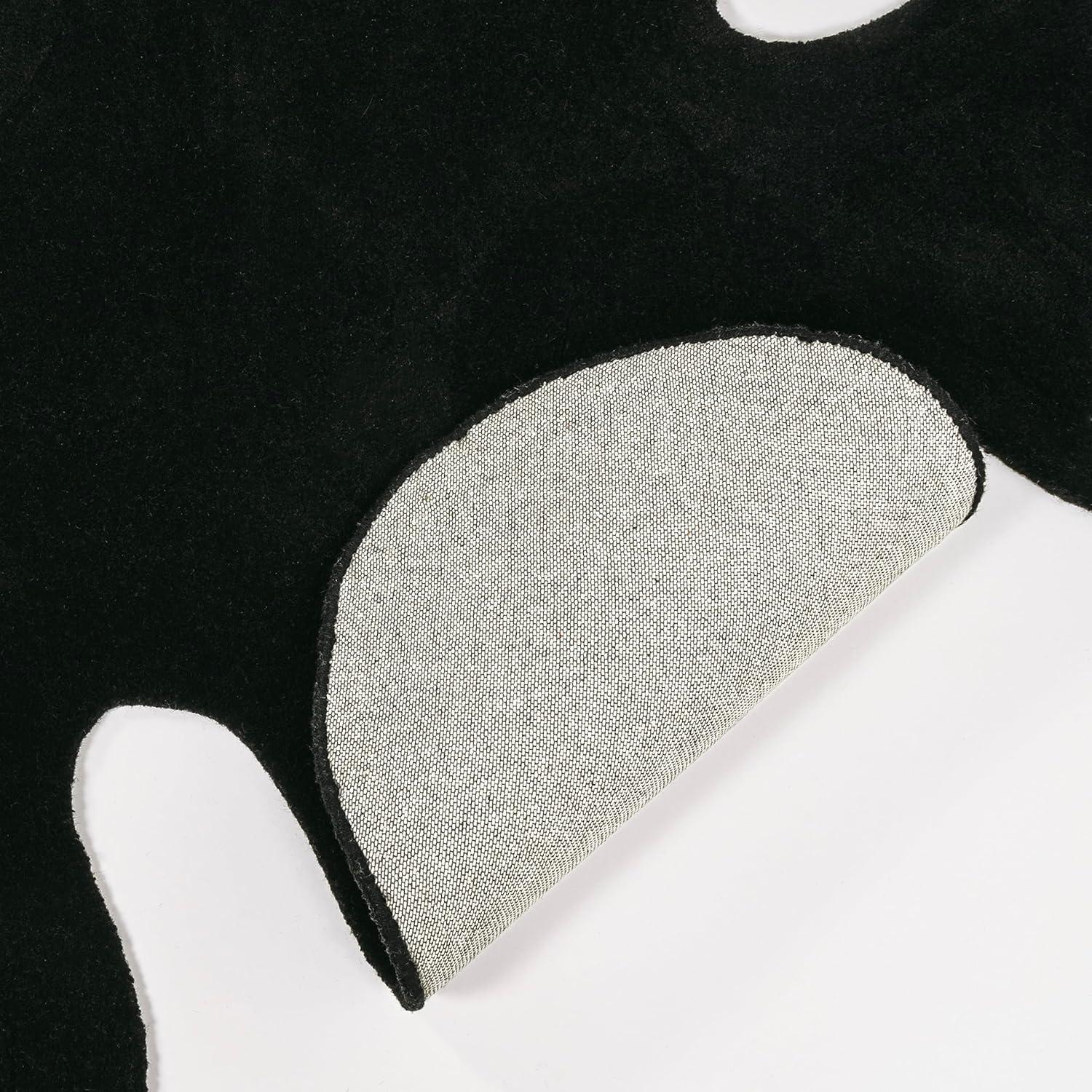 image:imageJONATHAN Y Handwoven Wool Periwinkle Blue Shaped Indoor Area Rug 5x8 Amoeba Contemporary Abstract EasyCleaning for Living Room Bedroom Kitchen Pet Friendly NonShedding GST100C5Black