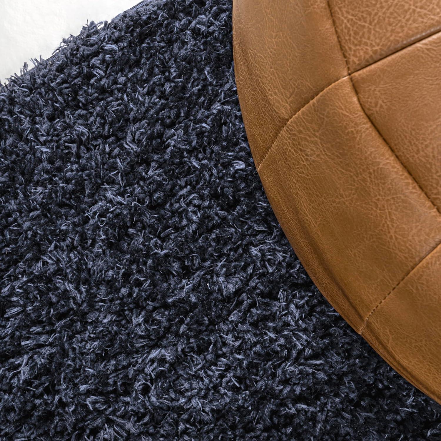 image:imageJONATHAN Y Machine Washable Light Blue Indoor Area Rug 3X5 ft Clayton Coastal Solid Glam Shag for Living Room Bedroom Kitchen Office EasyCleaning PetFriendly NonShedding WSH400E3Navy