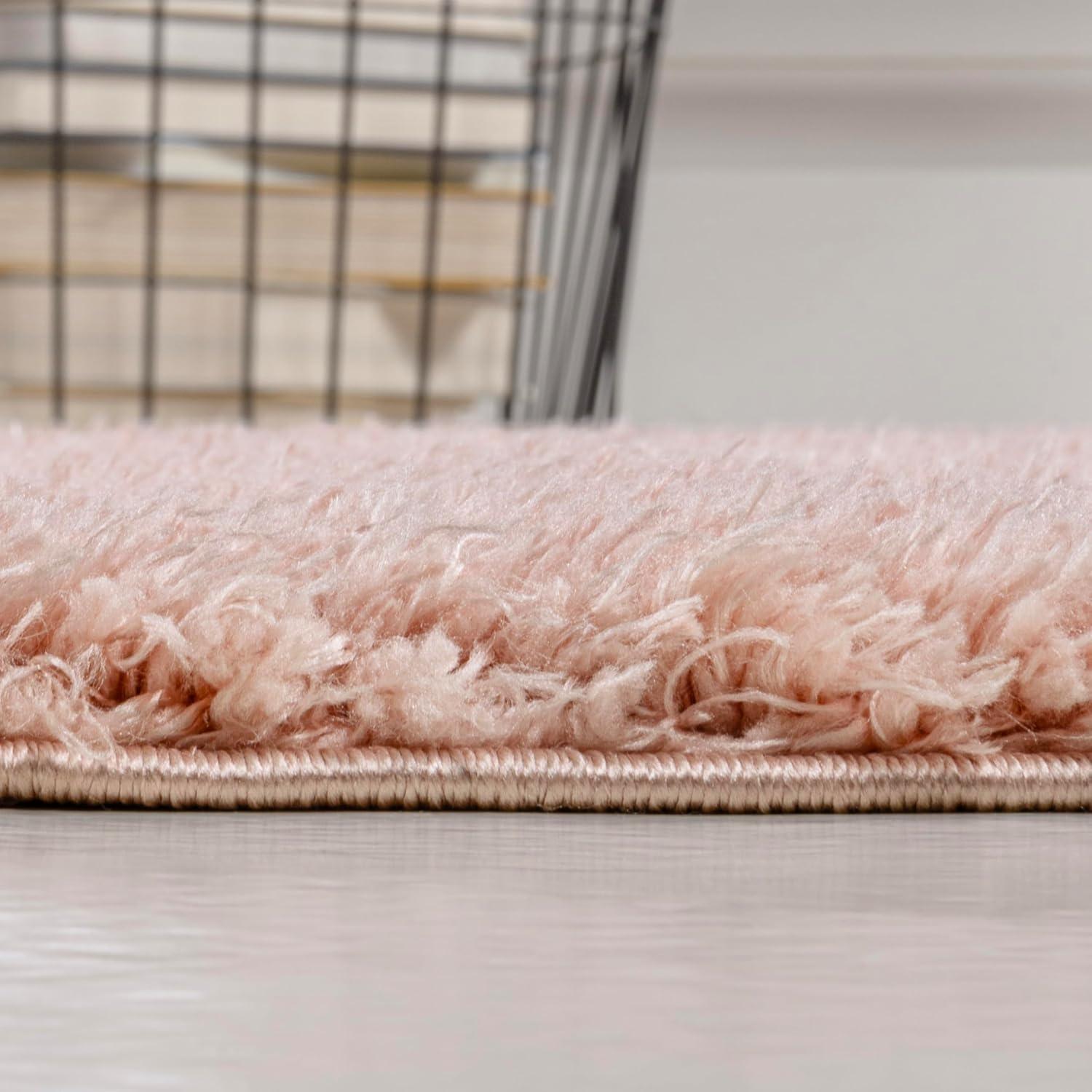 image:imageJONATHAN Y Machine Washable Light Blue Indoor Area Rug 3X5 ft Clayton Coastal Solid Glam Shag for Living Room Bedroom Kitchen Office EasyCleaning PetFriendly NonShedding WSH400E3Pink