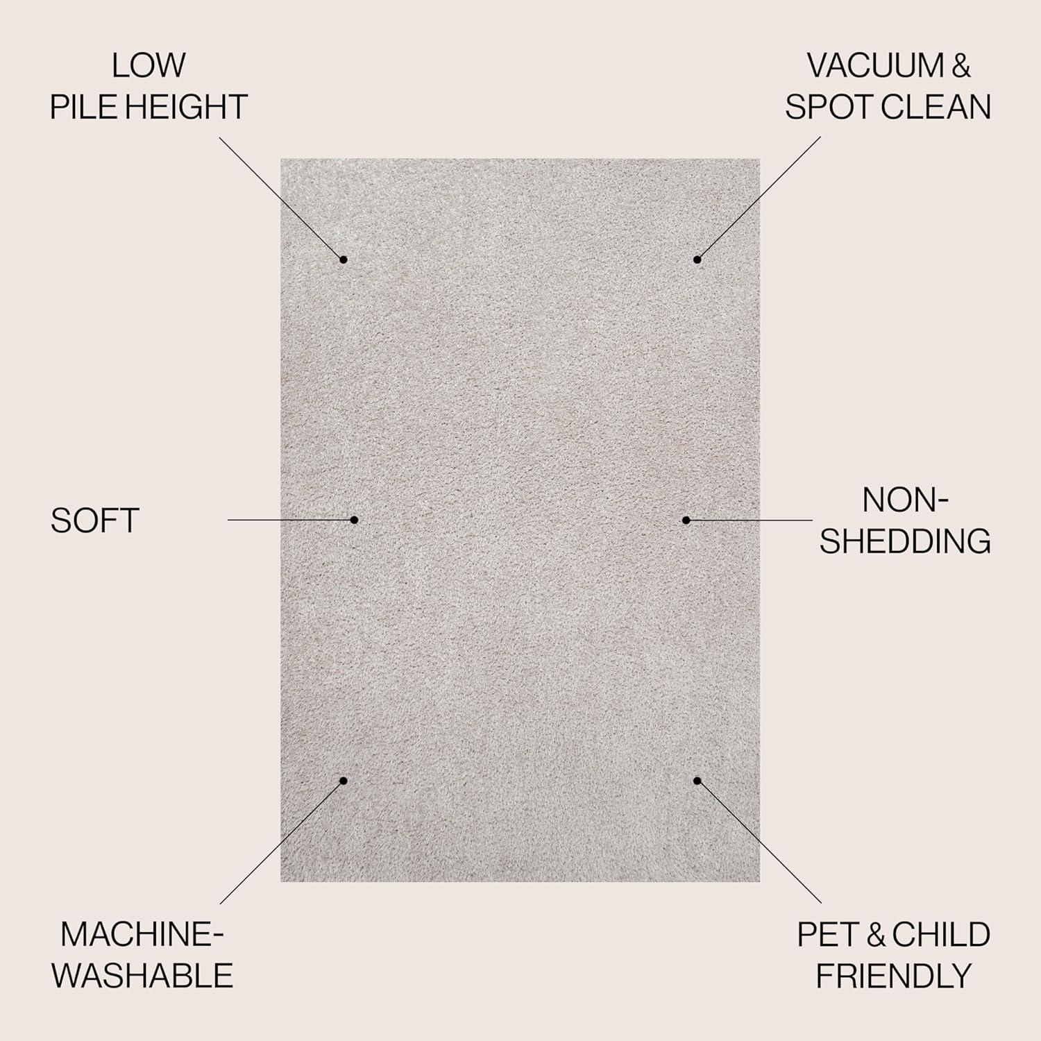 image:imageJONATHAN Y Machine Washable Light Blue Indoor Area Rug 3X5 ft Clayton Coastal Solid Glam Shag for Living Room Bedroom Kitchen Office EasyCleaning PetFriendly NonShedding WSH400E3Light Gray