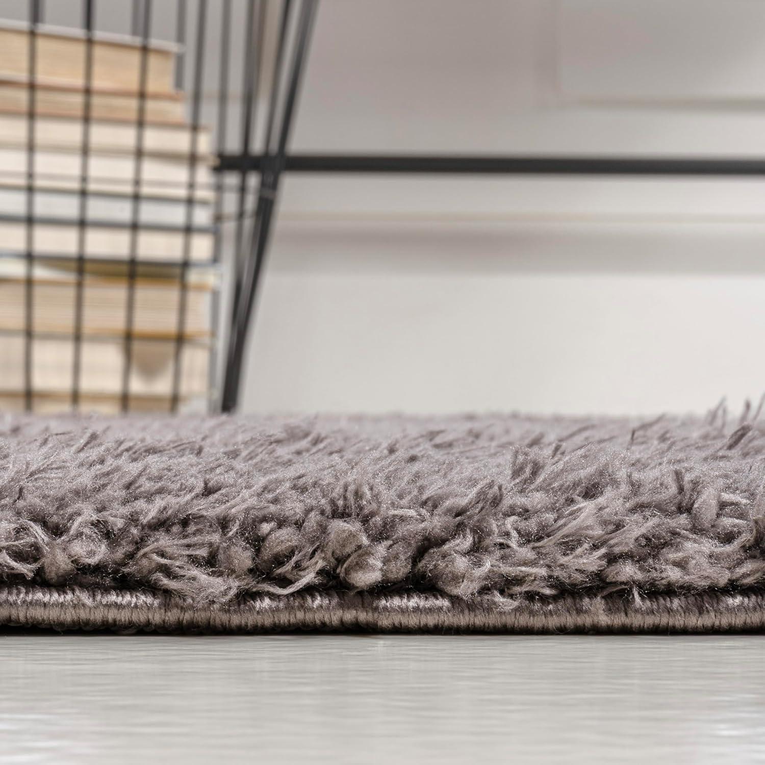image:imageJONATHAN Y Machine Washable Light Blue Indoor Area Rug 3X5 ft Clayton Coastal Solid Glam Shag for Living Room Bedroom Kitchen Office EasyCleaning PetFriendly NonShedding WSH400E3Grey