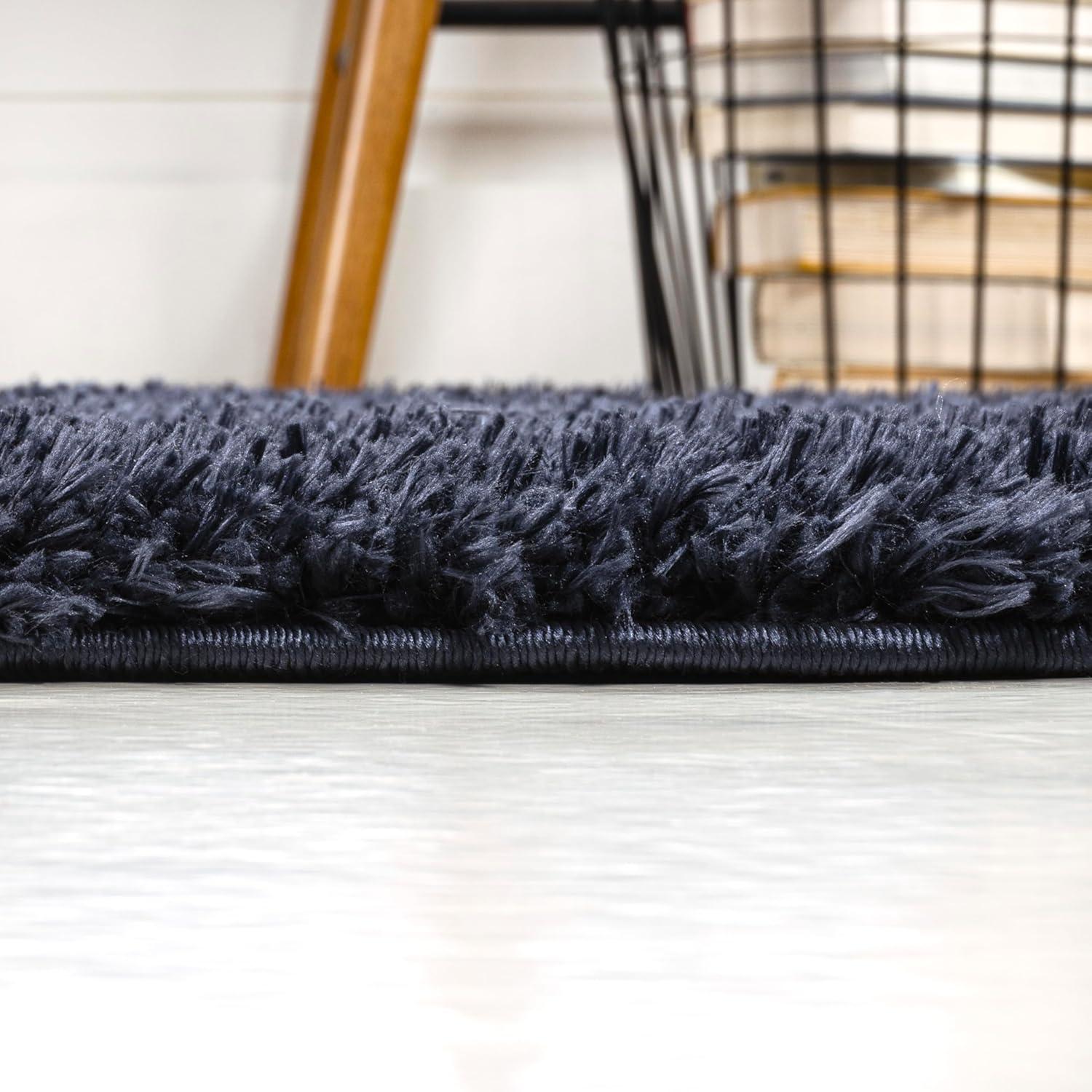 image:imageJONATHAN Y Machine Washable Light Blue Indoor Area Rug 3X5 ft Clayton Coastal Solid Glam Shag for Living Room Bedroom Kitchen Office EasyCleaning PetFriendly NonShedding WSH400E3Navy