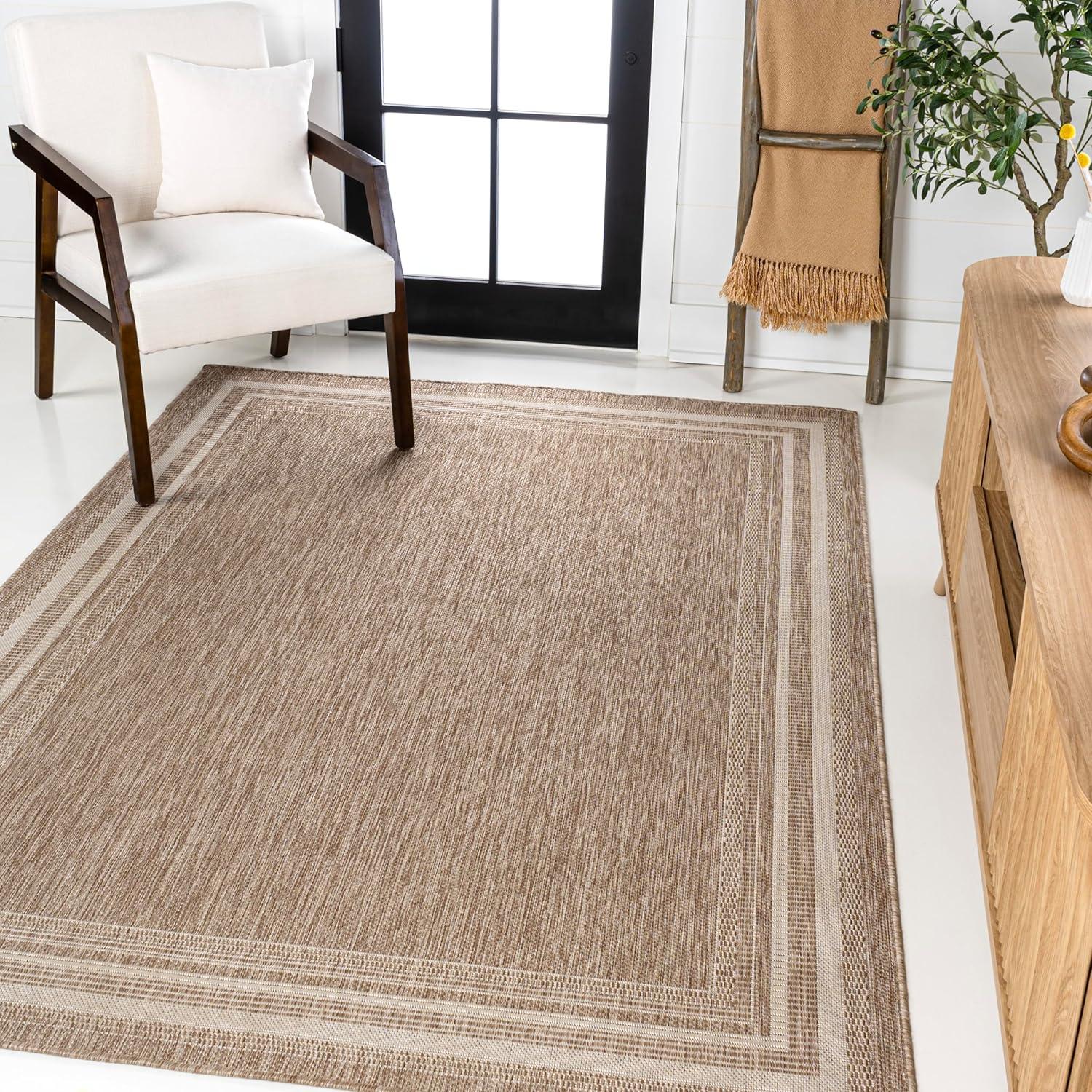image:imageJONATHAN Y Pinstripe Border Indoor Outdoor Area Rug 3X5 BeigeCream Lido Traditional Casual for Backyard Patio Porch EasyCleaning High Traffic PetFriendly NonShedding TSN210A3211 x 411 Rectangular
