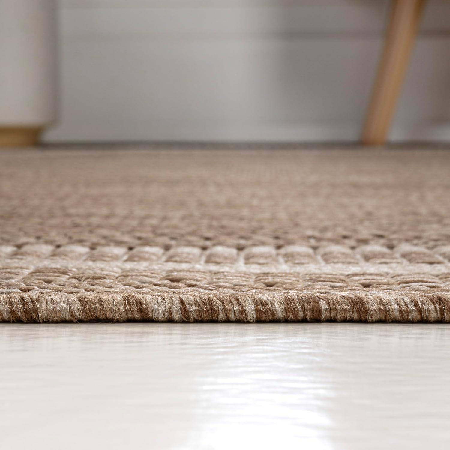image:imageJONATHAN Y Pinstripe Border Indoor Outdoor Area Rug 3X5 BeigeCream Lido Traditional Casual for Backyard Patio Porch EasyCleaning High Traffic PetFriendly NonShedding TSN210A32 x 710 Runner