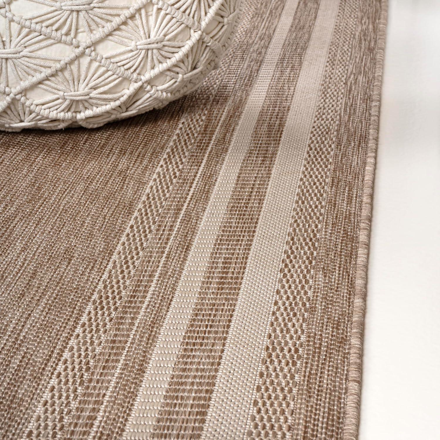 image:imageJONATHAN Y Pinstripe Border Indoor Outdoor Area Rug 3X5 BeigeCream Lido Traditional Casual for Backyard Patio Porch EasyCleaning High Traffic PetFriendly NonShedding TSN210A3710 x 10 Rectangular